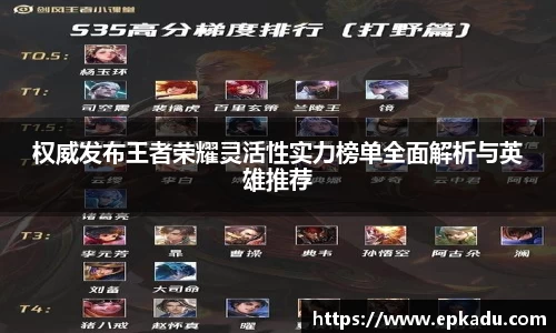 权威发布王者荣耀灵活性实力榜单全面解析与英雄推荐