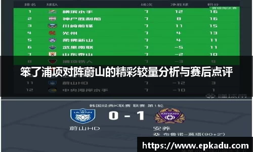 笨了浦项对阵蔚山的精彩较量分析与赛后点评