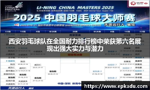 西安羽毛球队在全国耐力排行榜中荣获第六名展现出强大实力与潜力